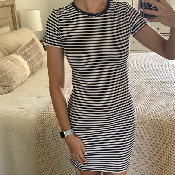 H&M Dresses Hm Striped Tshirt Dress Poshmark